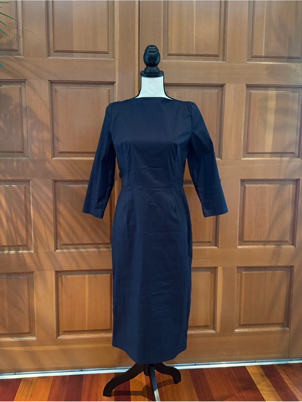 Prada Classic Navy Midi Dress with Three-Quarter Sleeves - Picture 1 of 16